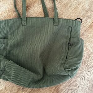 Green Corduroy Tote Bag